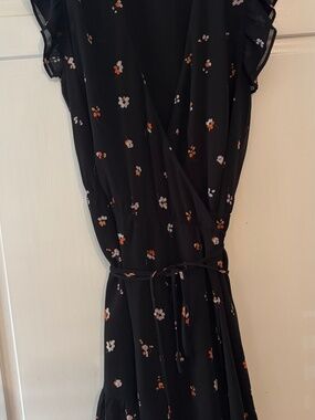 Ann Taylor Black Wrap Dress 16